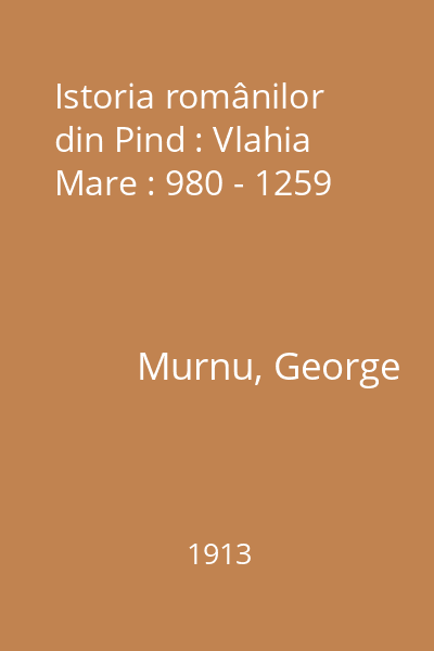 Istoria românilor din Pind : Vlahia Mare : 980 - 1259