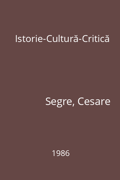 Istorie-Cultură-Critică