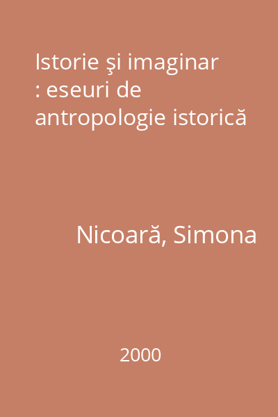 Istorie şi imaginar : eseuri de antropologie istorică