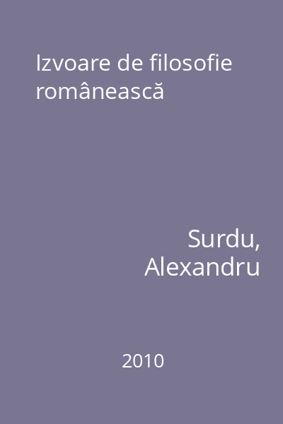Izvoare de filosofie românească