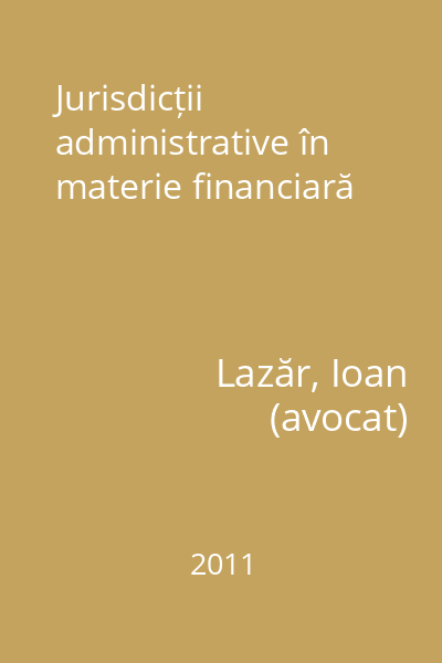 Jurisdicții administrative în materie financiară