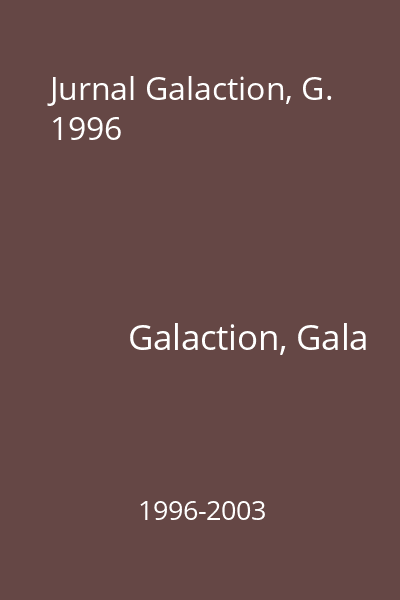 Jurnal Galaction, G. 1996