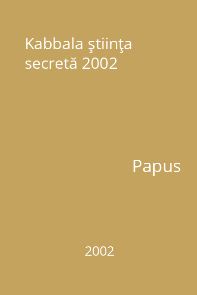 Kabbala ştiinţa secretă 2002