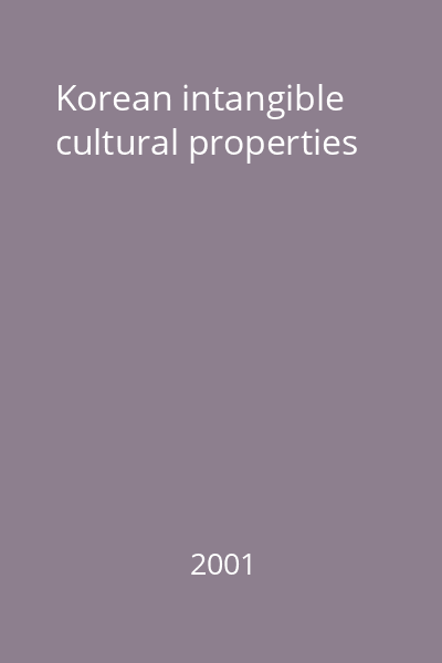 Korean intangible cultural properties