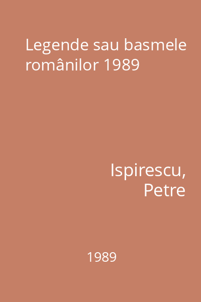 Legende sau basmele românilor 1989