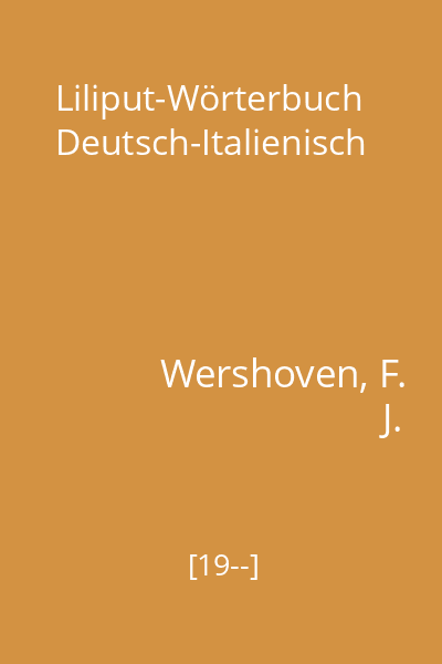 Liliput-Wörterbuch Deutsch-Italienisch