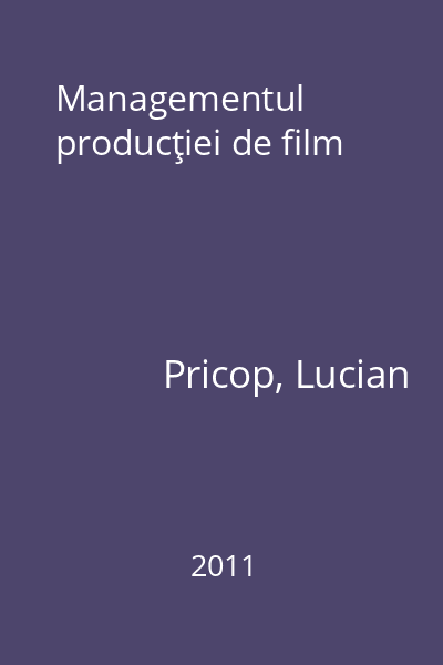 Managementul producţiei de film