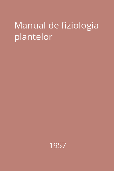 Manual de fiziologia plantelor