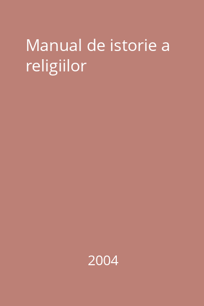 Manual de istorie a religiilor