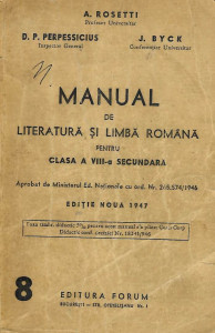 Manual de literatură şi limbă română pentru clasa a VIII-a secundară