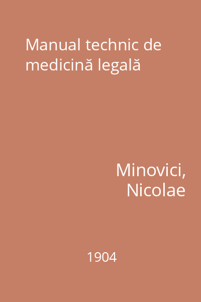 Manual technic de medicină legală