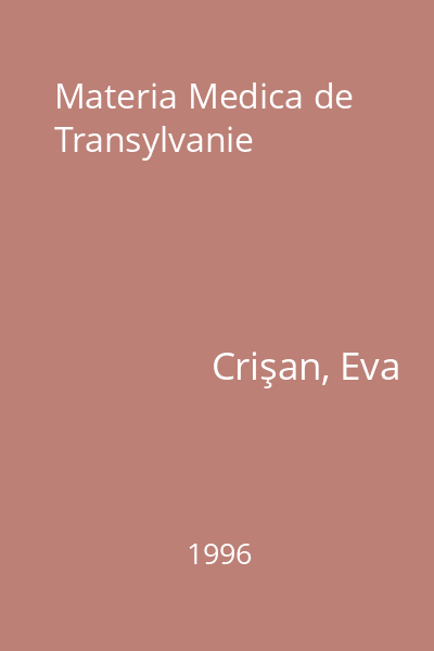 Materia Medica de Transylvanie