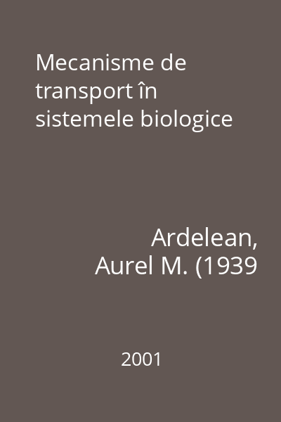 Mecanisme de transport în sistemele biologice
