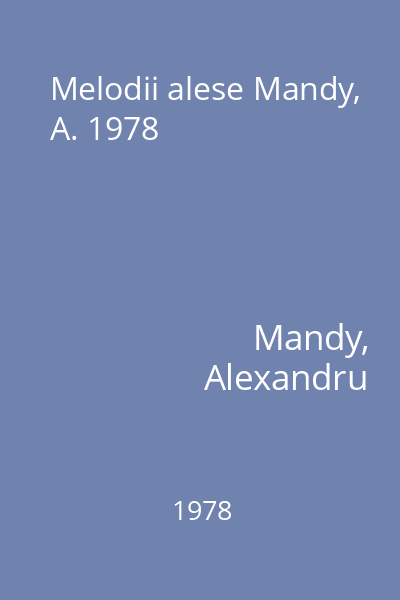 Melodii alese Mandy, A. 1978