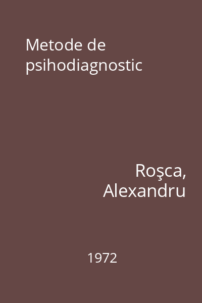 Metode de psihodiagnostic