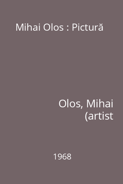 Mihai Olos : Pictură