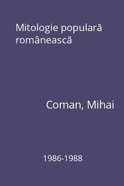 Mitologie populară românească