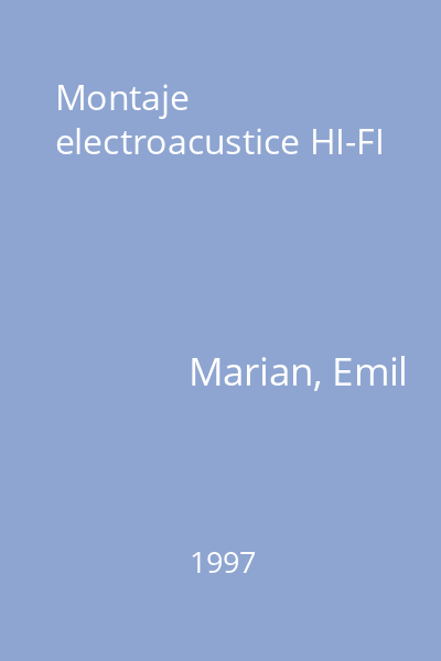 Montaje electroacustice HI-FI