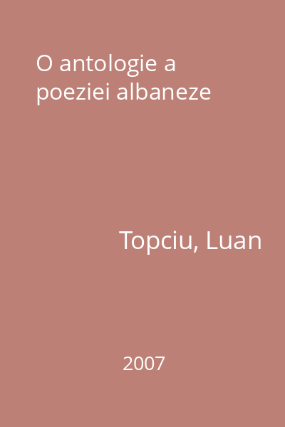 O antologie a poeziei albaneze