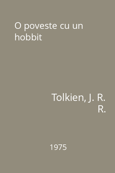 O poveste cu un hobbit