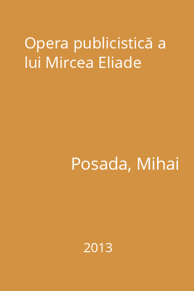Opera publicistică a lui Mircea Eliade