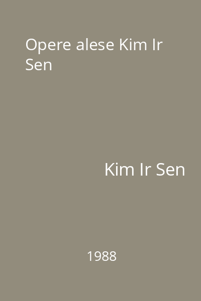 Opere alese Kim Ir Sen