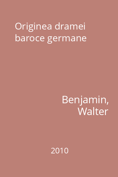 Originea dramei baroce germane