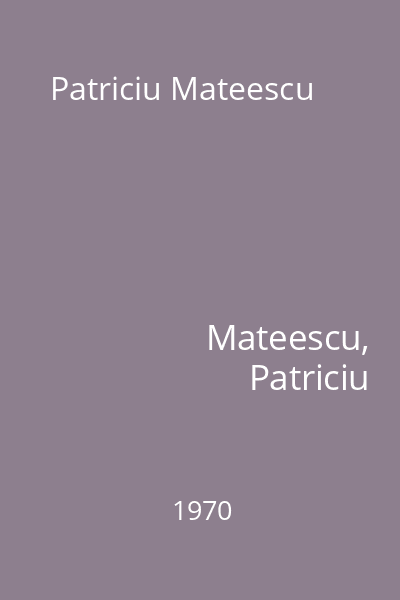 Patriciu Mateescu