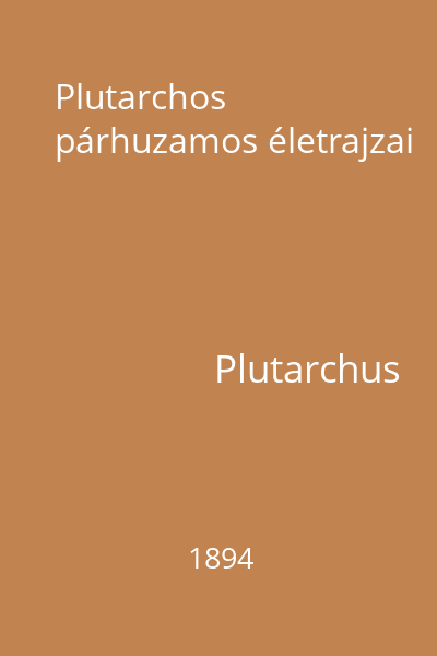 Plutarchos párhuzamos életrajzai