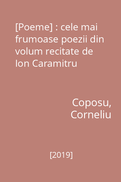 [Poeme] : cele mai frumoase poezii din volum recitate de Ion Caramitru