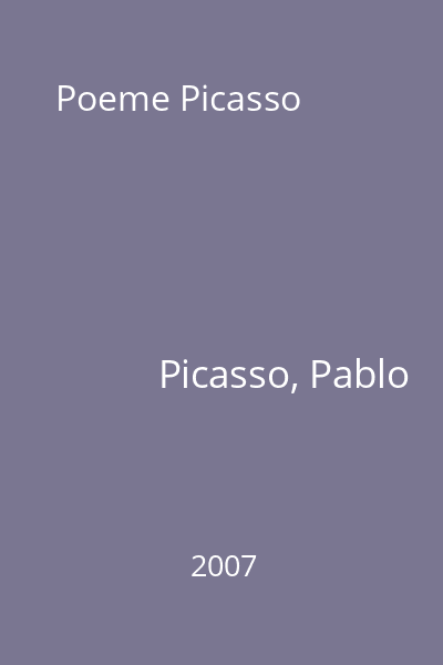 Poeme Picasso