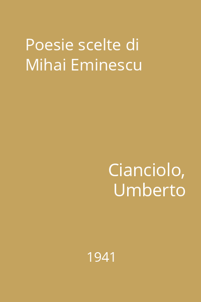 Poesie scelte di Mihai Eminescu