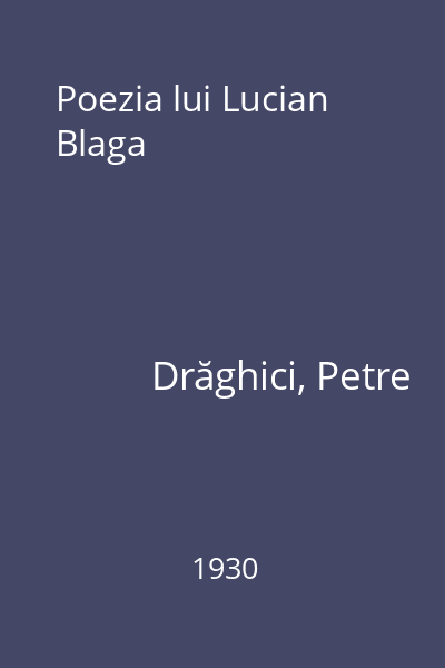 Poezia lui Lucian Blaga