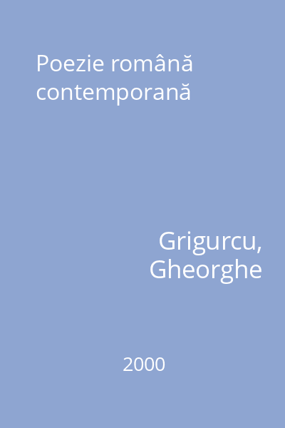 Poezie română contemporană