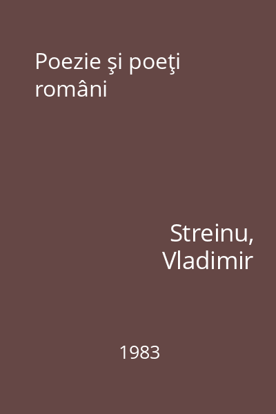 Poezie şi poeţi români