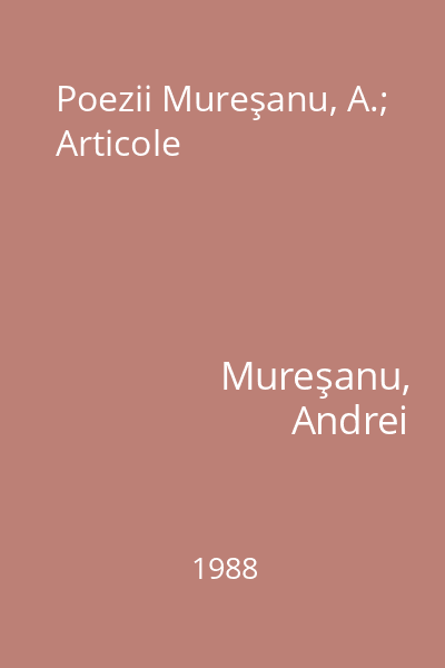 Poezii Mureşanu, A.; Articole