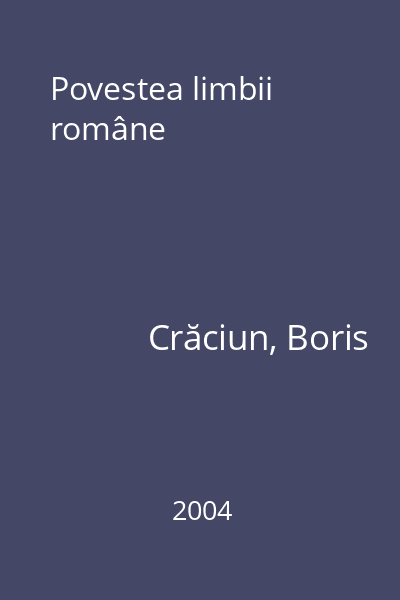 Povestea limbii române