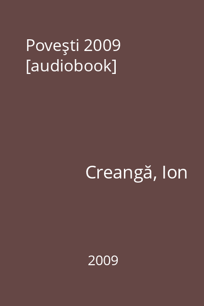 Poveşti 2009 [audiobook]