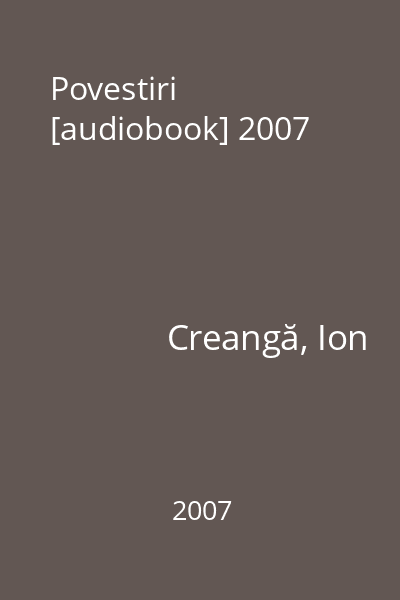 Povestiri [audiobook] 2007