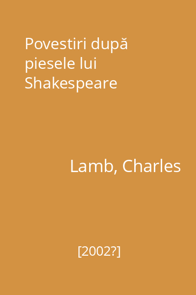 Povestiri după piesele lui Shakespeare