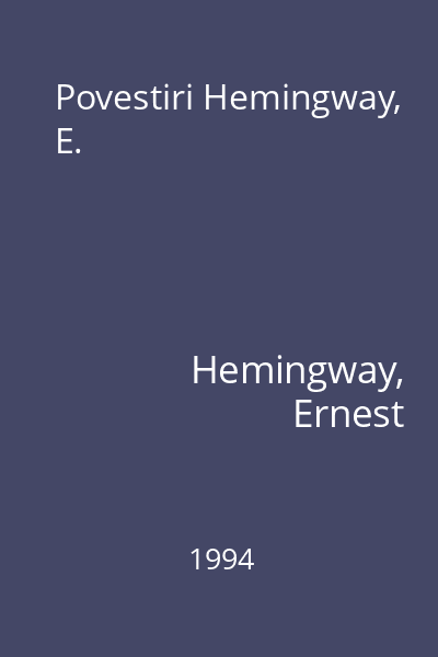 Povestiri Hemingway, E.