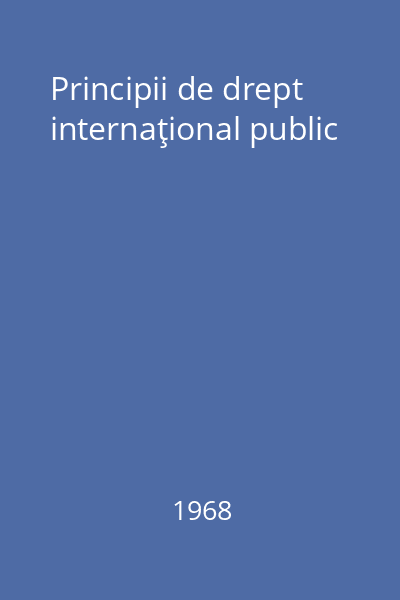 Principii de drept internaţional public
