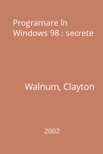 Programare în Windows 98 : secrete