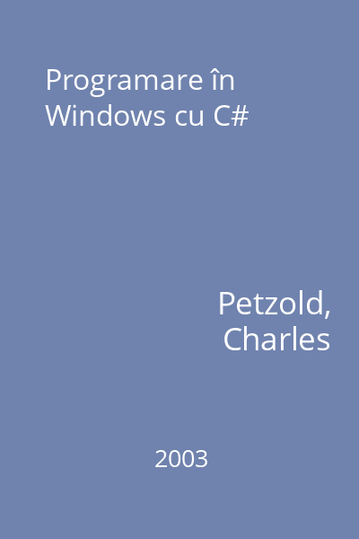 Programare în Windows cu C#