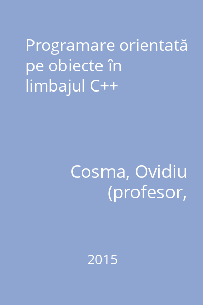 Programare orientată pe obiecte în limbajul C++