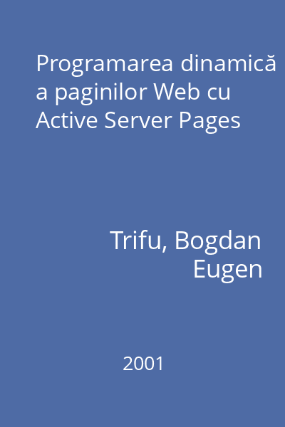 Programarea dinamică a paginilor Web cu Active Server Pages