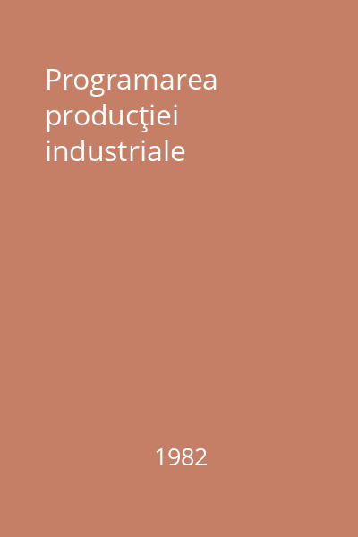 Programarea producţiei industriale