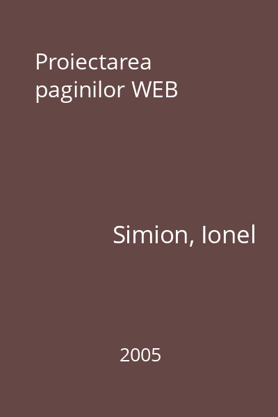 Proiectarea paginilor WEB