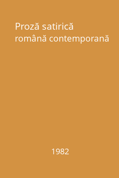 Proză satirică română contemporană