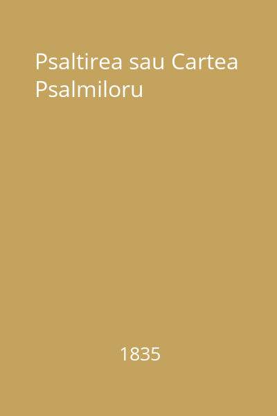 Psaltirea sau Cartea Psalmiloru